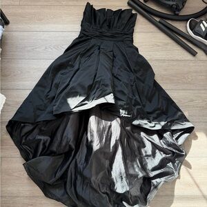 White Barn Black High Low Strapless Dress